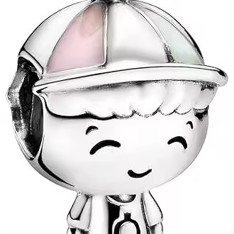 Joyería PANDORA Charm de plata de ley con forma de niño pequeño，Incluye Caja Original - 1