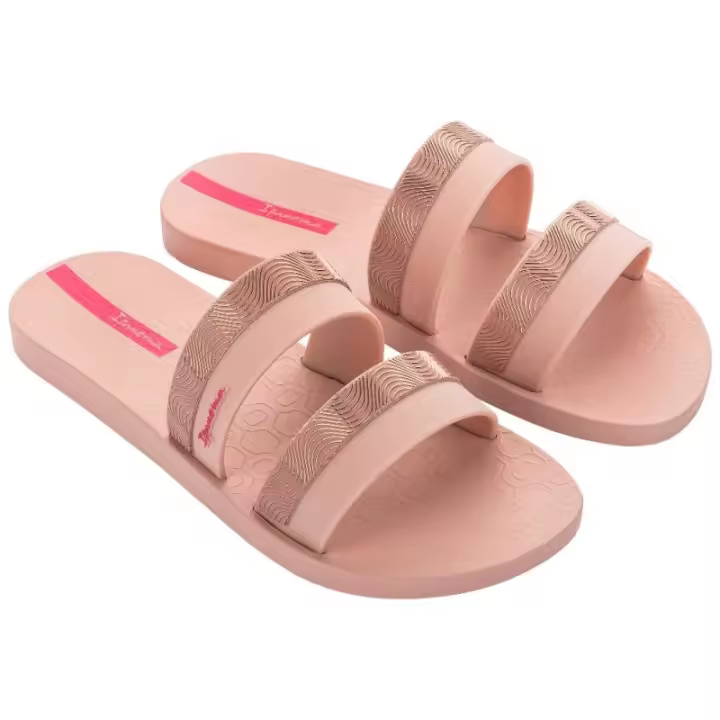 IPANEMA 83649 Chanclas piscina de mujer de la marca Ipanema modelo MESH en color rosa. Fabricada en dos tiras anchas de gomas con detalles dorados. Planta anatómica y suela de goma antideslizante. - 1