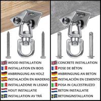 Gancho de techo resistant para Colgar-Gancho giratorio de Maple inoxidable de 360 Grados with tornillos - Carga de 400 kg - details 1