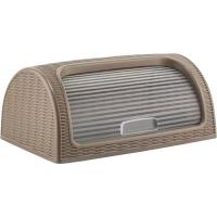 COSHANO Panera de plástico tipo Ratán, cesta almacenamiento de alimentos pan bocadillos. Caja con tapa enrollable. Sin BPA. - details 0