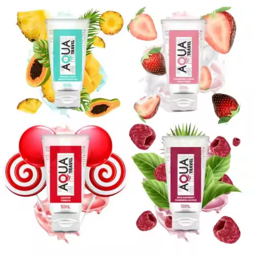 AQUA TRAVEL - Lubricante de sabor ideal para la intimidad en cualquier lugar - 1