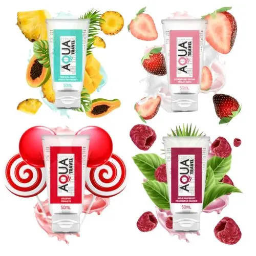 AQUA TRAVEL - Lubricante de sabor ideal para la intimidad en cualquier lugar - 1