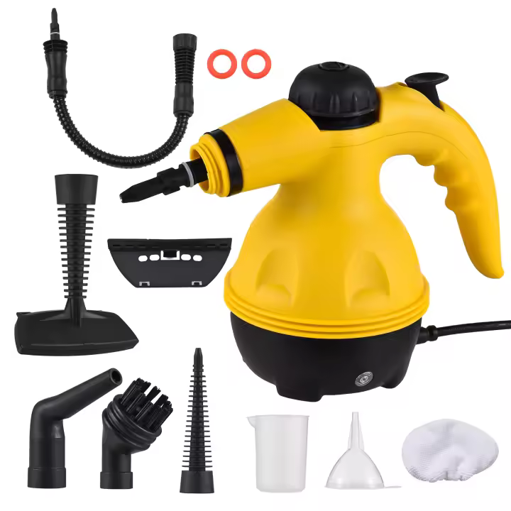 Limpiador a vapor portátil de 1050 W, máquina de vapor de alta presión y alta temperatura con 9 accesorios para decoración de interiores, muebles de cocina - 1