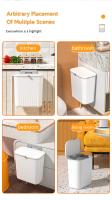 Cesta De Basura Inteligente Montada En La Pared 9L Para Cocina Y Baño Ecológica De Plástico Con Cubierta Rodante Accesorios De Cocina - details 21