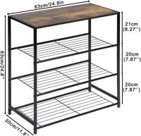 Organizador De Zapatos De 4 Niveles, Estantes Estrechos Y Delgados para Zapatos De Metal, Almacenamiento De Zapatos con Estante De Malla para Entrada, Sala De Estar, Dormitorio - details 3