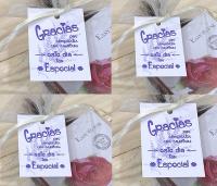 50 tarjetas de agradecimiento para detalles de invitados de boda comuniones bautizo tarjetas kraft blancas con mensaje Gracias por compartir con nosotros este día tan especial medida de 4 x 6 cm - details 1