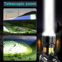 Linterna Frontal LED XHP50 Con Sensor Recargable Impermeable Para Pesca Buscaminas Camping Luz De Mano Con Zoom Y Modos De Interruptor Alto/Medio/Bajo - details 4