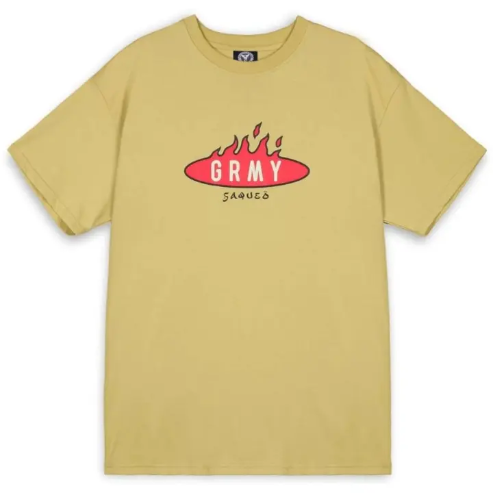 Camiseta de Manga Corta Grimey Burn In Flames Regular Tee para hombre en color amarillo - 1