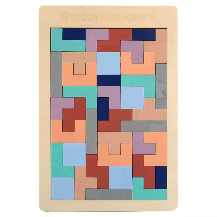 Juego De Rompecabezas De Madera Para Bebés Educativo Temprano Juguete De Lógica Y Pensamiento En Colores Macarón Para Niños Y Niñas - 1
