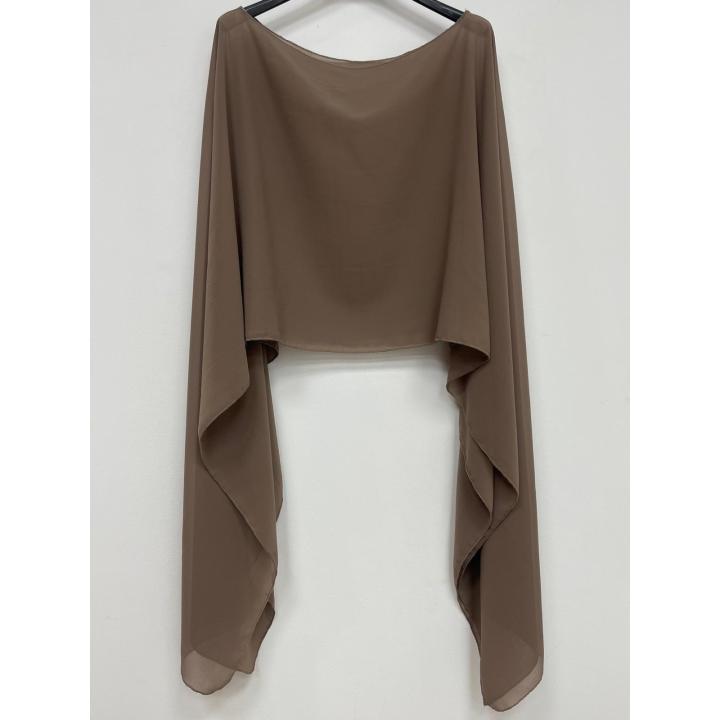 capa taupe de gasa para fiesta con medidas de 200x90cm