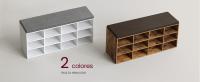 VASAGLE Banco Zapatero, Zapatero con Asiento, con Cojín y 12 Compartimientos, Estantes Ajustables, para Entrada, Sala de Estar, 30,3 x 104 x 48 cm, Blanco Clásico/Marrón Rústico/Marrón Camello/Beige Natural - details 2