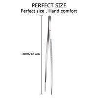 Pinzas De Barbacoa De Acero Inoxidable 30cm Con Dientes Largos Y Planos Herramientas De Cocina Para Alimentos Resistentes Al Calor Y Fáciles De Limpiar - details 6