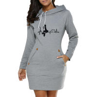 Vestido De Mujer 2024 Otoño Popular Manga Larga Cuello Redondo Fleece Caliente Casual Ajuste Regular Imprimir Cómodo - details 2