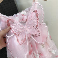 Vestido De Princesa Para Bebé Niña Verano Con Estampado Floral Y Nuevos Alas Traseras Vestido De Cumpleaños Bohemio Sin Mangas Largo Hasta La Rodilla - details 5