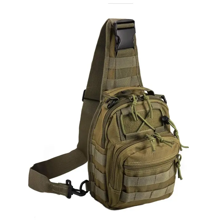 Bolsa De Hombro Táctica Sling Daypack Mochila De Exterior Para Hombres Y Mujeres Material Principal Nylon Cierre De Cremallera - 1