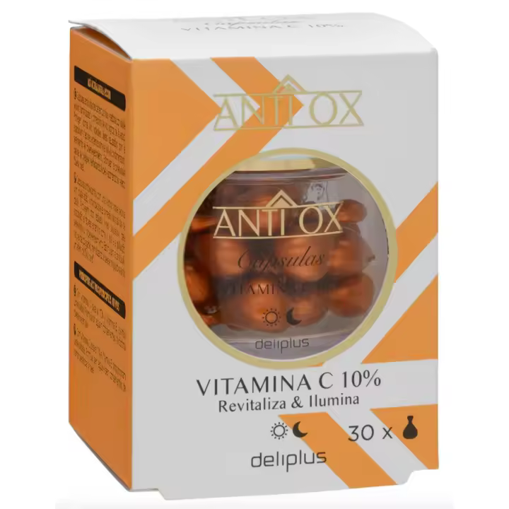 Pack 1 - Cápsulas Antioxidantes Facial 30 x 0,50 ml de textura Rica y Sedosa con doble acción. Vitamina C 10%. Revitaliza e Ilumina. Deliplus - 1