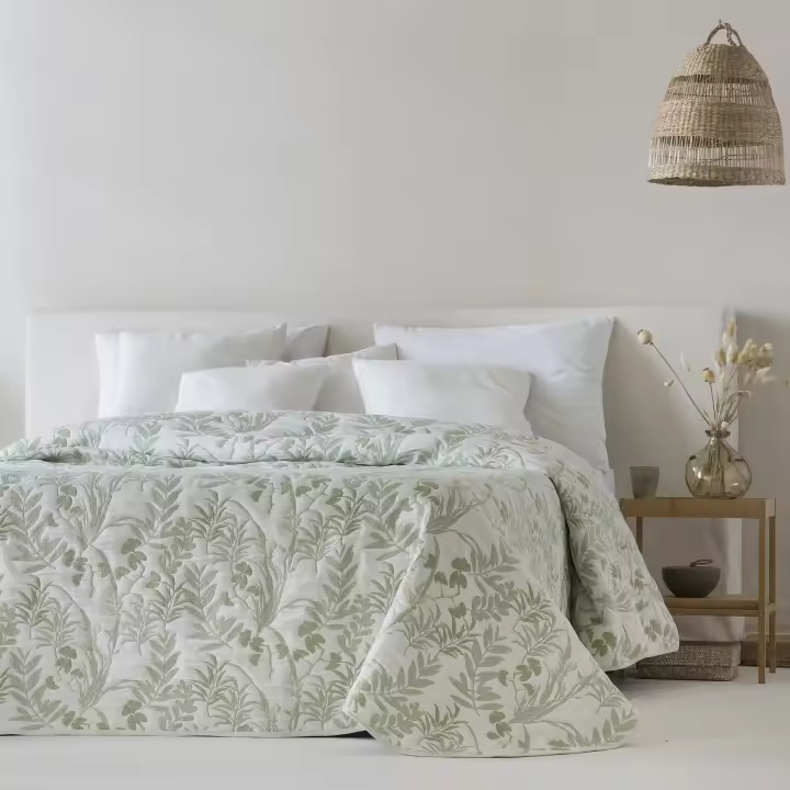 ETHERE MAISON - Colcha jacquard algodón Alessia Verde - 1
