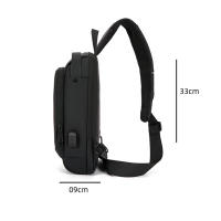 Bolso De Hombro Para Hombre Con USB Multifuncional Antirrobo Cruzado Viaje Sling Bolsa De Pecho Estilo Casual Tote Unisex - details 0