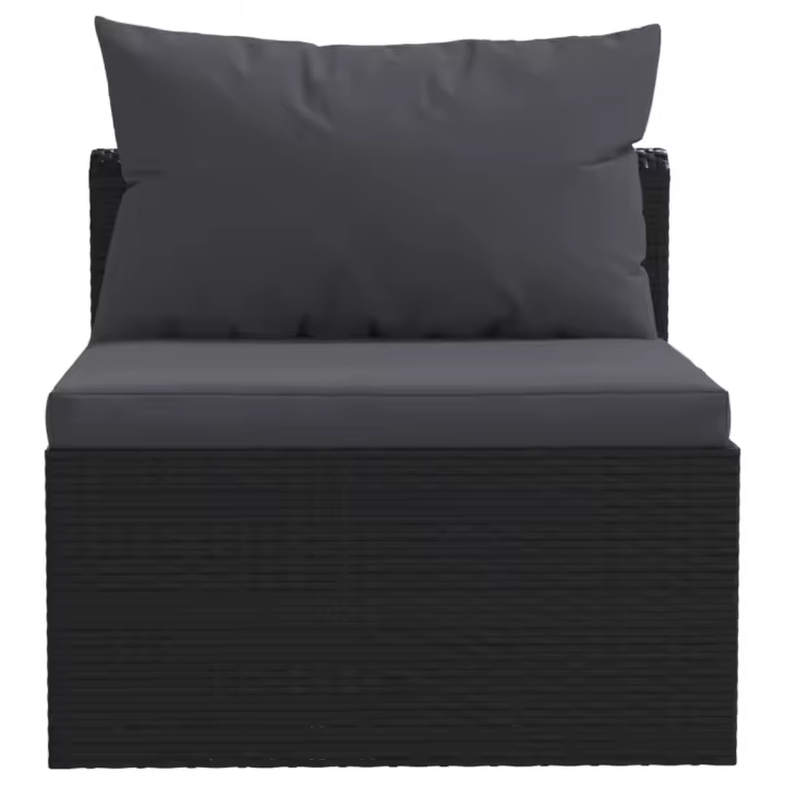 vidaXL Set de sofás de jardín 4 piezas y cojines ratán sintético negro - 1