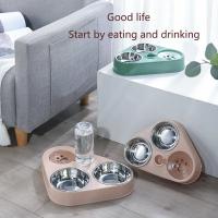 Alimentador Y Bebedero Automático Para Gatos Y Perros Con Doble Cuenco Anti-tropezón Botella De Agua Acero Inoxidable Suministros Para Mascotas Fuente De Agua Para Gatos - details 1