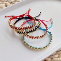 Pulsera Tejida a Mano KKBEAD Para Mujer Con Cuentas De Oro Platinadas De 4mm Joyería De Moda Pulseras Bijoux Para Fiestas Y Bodas - details 0