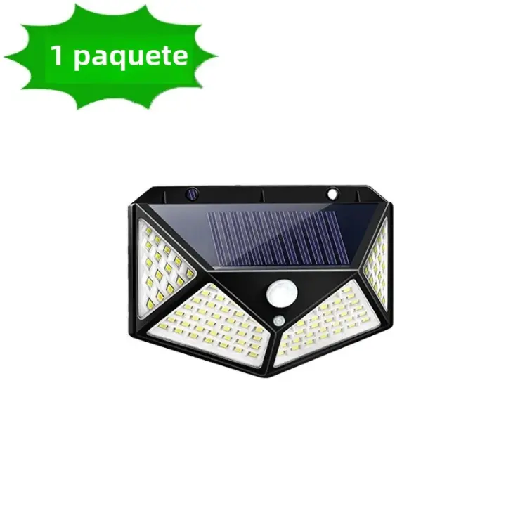 Lámparas Solares De Pared Con 100 LED Sensor De Movimiento Impermeables Para Decoración De Jardín Luz Solar Autónoma Para Calle Modernas IP65 - 1