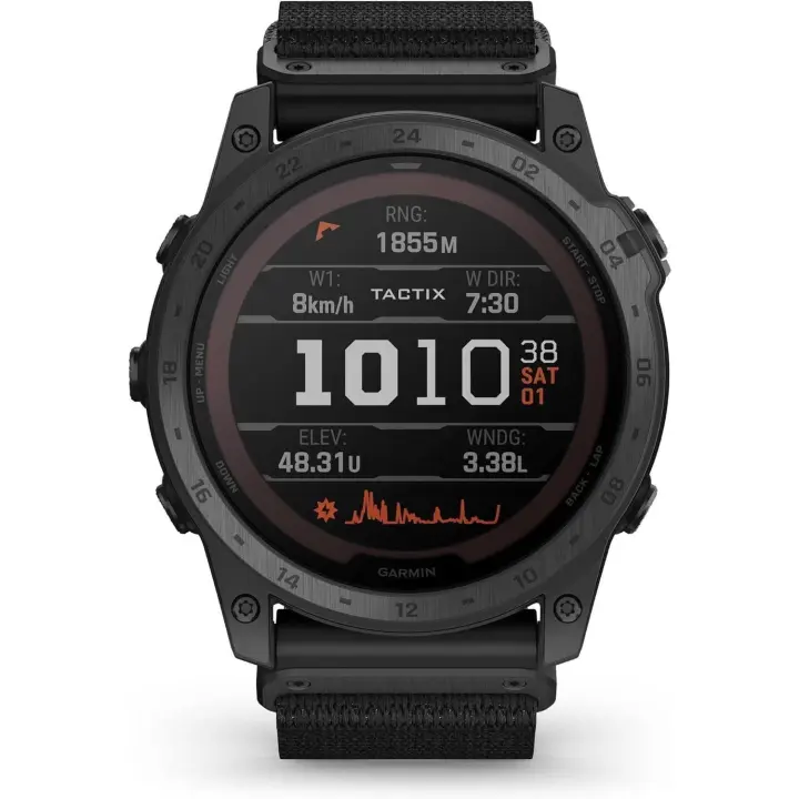 Garmin tactix® 7 – Pro Ballistics Edition Reloj táctico con GPS y Carga Solar con Applied Ballistics y Correa de Nylon - 1