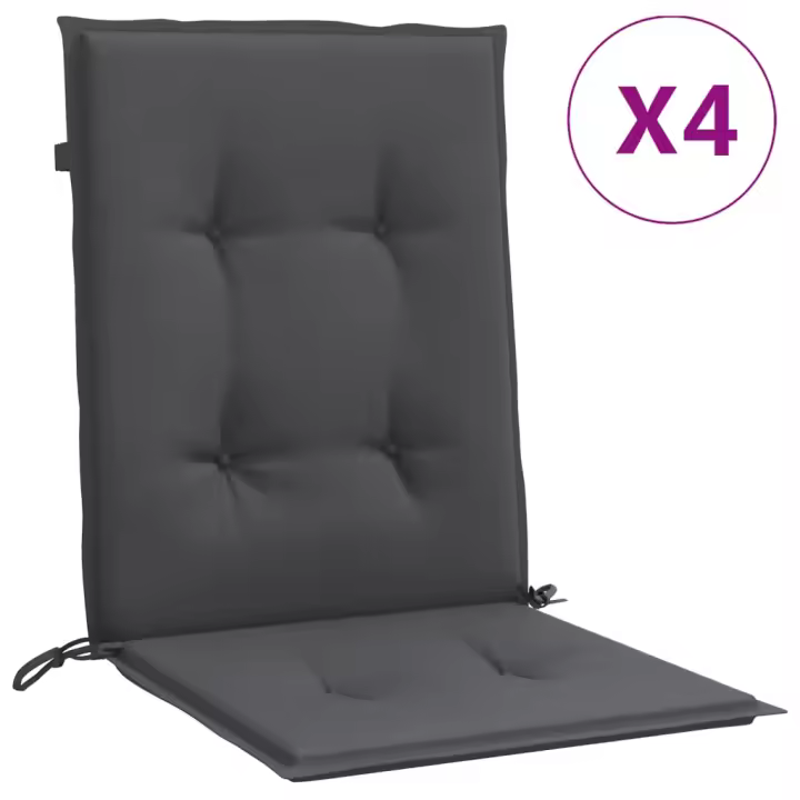Vidaxl Cojines Silla Respaldo Bajo 4 Ud Tela 100x50x4 Cm Color Antracita Melange - 1