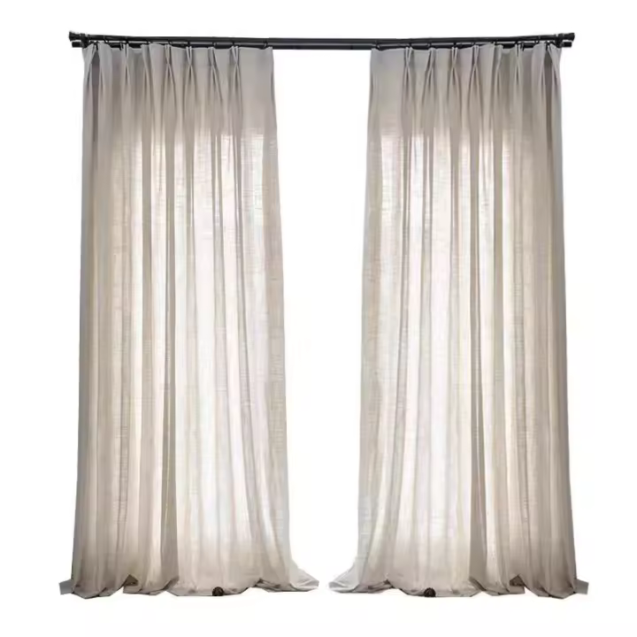 Gruesas de estilo Japonés para dormitorios, Salas de estar y Cortinas semisombreadas de Algodón y Lino,Cortinas de Gasa de Lino para Sala de estar, dormitorio, Luz, Lujo, Ventana, Mampara, el poste Free (poste no incluido) balcón Anillo para Colgar - 1