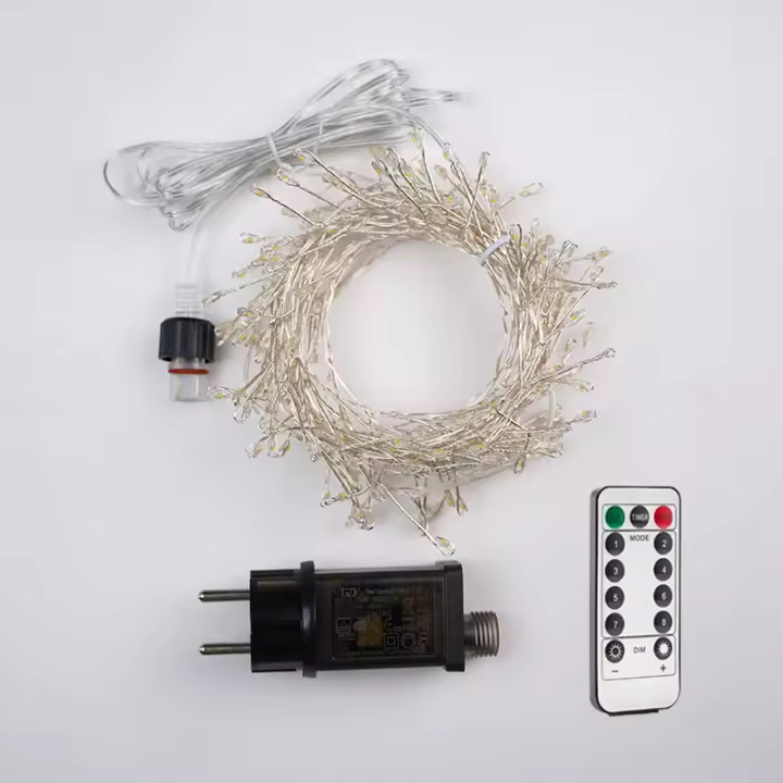 Guirnalda De Navidad De 10M De Plata Con Luces Cadena Para Decoración Exterior Y Interior Jardín Árbol Boda Iluminación De Fiestas 220V - 1