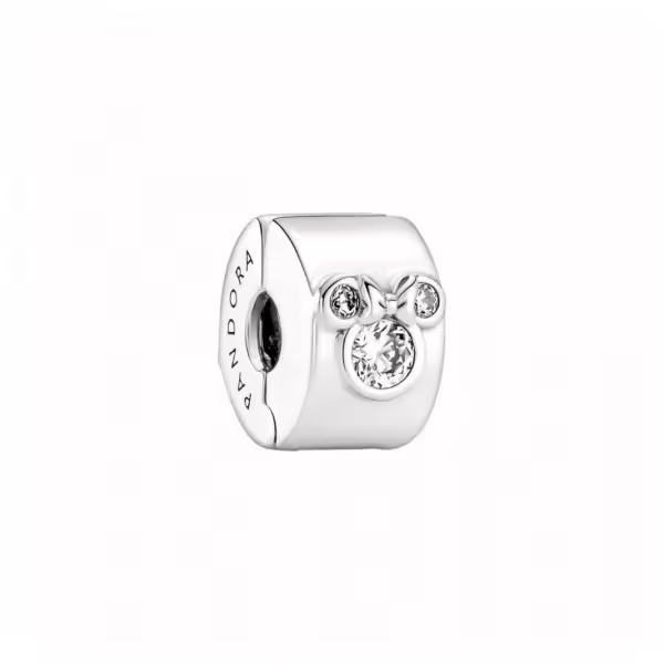 PANDORA Clip Pandora Mickey y Minnie de Disney en Plata de Ley con Circonita Cúbica - 1