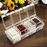 Caja De Condimentos Transparente Con Cuchara Almacenamiento De Especias Organizador De Cocina Para Pimienta Y Especias Tamaño 23.5x9.5x8.5cm - details 0