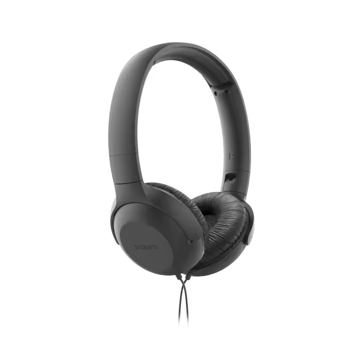 PHILIPS TAUH201BK/00 Auricular Diadema Plegable con cable de 1,2 m de longitud, micrófono incorporado, Color Negro - 1
