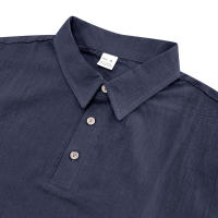 Camisa POLO de manga corta con solapa y botones, informal, de lino, transpirable, estilo británico, de verano para hombre - details 23