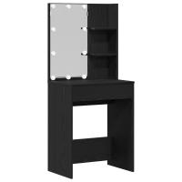 Mesa de tocador LED vidaXL en Roble Negro, 60x40x140 cm, Hecha de Madera Elaborada - details 3