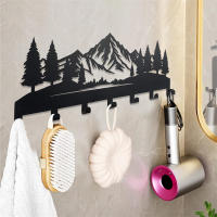 Porta Llaves De Metal Resistente Con Diseño De Montaña Árbol Y Foresta Para Decoración De Entrada Y Pasillo Organizador De Llaves Y Decoración Moderna - details 1
