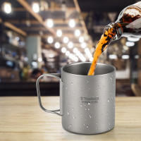 TOMSHOO Taza De Café Y Té De Titanio De Doble Pared 220/350/450/600ml Para Uso En Casa Oficina Exterior Camping Y Senderismo - details 5
