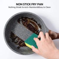 Inducción Juego de sartenes with Mango Hot resistant Granite Sartén para tortillas sin PFOA Mármol Katería de Cocina 20cm 24cm 28cm - details 3