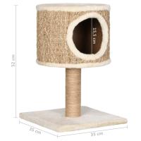 vidaXL Árbol para gatos con casa y poste rascador 52 cm hierba marina - details 6