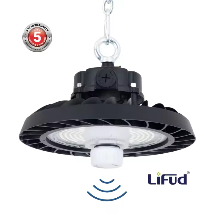 Barcelona LED Campana LED UFO industrial 150W - CCT - Con sensor de movimiento - 170lm/W - Driver LIFUD - IP65 - 5 años garantía - 1