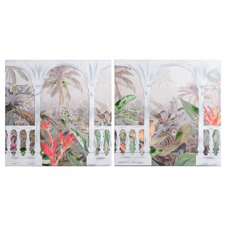 Adda Home Set 2 Lienzos Madera 100x3x100 Cm - Decoración Pared