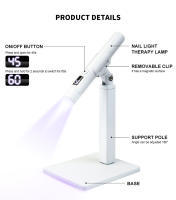 Mini Secador De Uñas Profesional Con Pantalla Y Luz UV LED Recargable Portátil Para Arte De Uñas Lámpara Upright Removible De ABS - details 1
