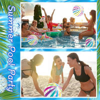 1pc 15.35Inch Colorful Striped Transparent Ball Inflatable Beach Ball, Suitable For Beach Pool Party Games - details 1