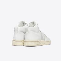VEJA V-15 Leather White – Zapatillas altas de piel blancas - details 2