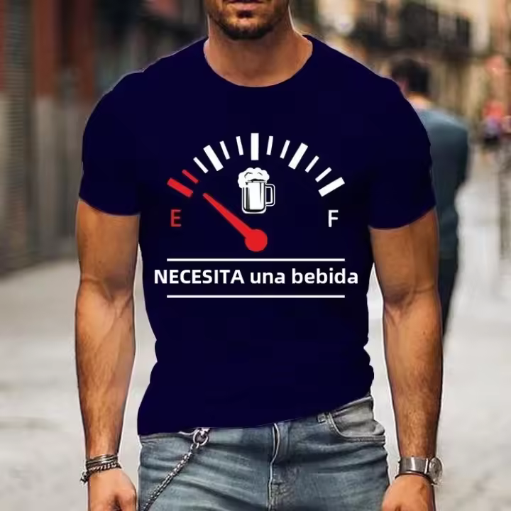 Camiseta De Hombre Con Estampado Divertido De Beer Casual Corta Estilo Gráfico Moda Primavera Verano Otoño Invierno - 1