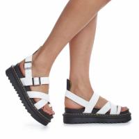 Sandalias plataforma negro y blanco para mujer pulsera tobillera planta acolchada ajuste hebilla muy comodas y ligeras para mujer tendencia 2025 dana - details 0