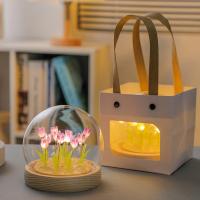 Lámpara De Noche LED DIY Mini Tulipán Para Decoración Del Hogar Regalo De Cumpleaños Para Niña Amigo De La Familia Niño Adorno De Navidad Material De Vidrio Fuente De Luz LED Batería Operada - details 5