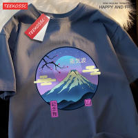 Camiseta Hombre Japón Harajuku Sakura Mont Fuji Verano Hip Hop Algodón T-Shirt Casual Crewneck Sobredimensionado Tops Transpirable Estirable Sostenible - details 20
