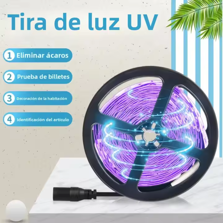 Tira De Luz UV LED 5M 300LEDs DC 12V Para Decoración De Dormitorio Y Cocina Lámpara Flexible De Desinfección Y Iluminación - 1