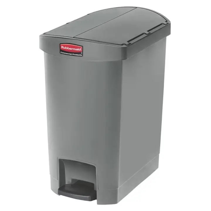 Rubbermaid Slim Jim® de pedal lateral 30 l de resina gris - 1